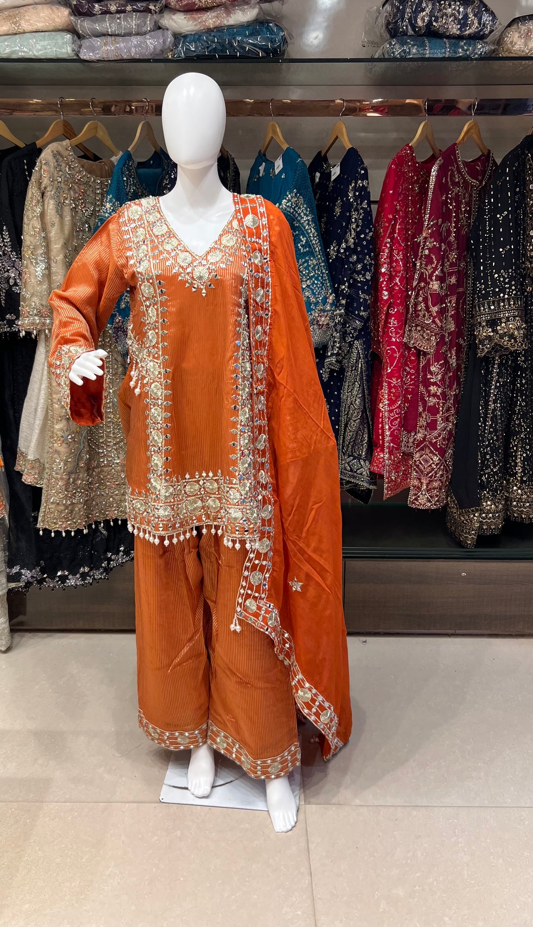 PAKISTANI GOTTA HAND WORK DESIGNER SUIT - IKGN01