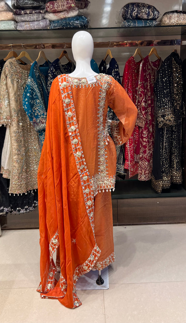 PAKISTANI GOTTA HAND WORK DESIGNER SUIT - IKGN01