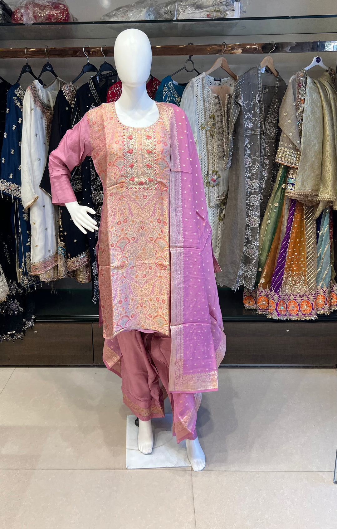 ZARI WORK DESIGNER SUIT- IKFW04