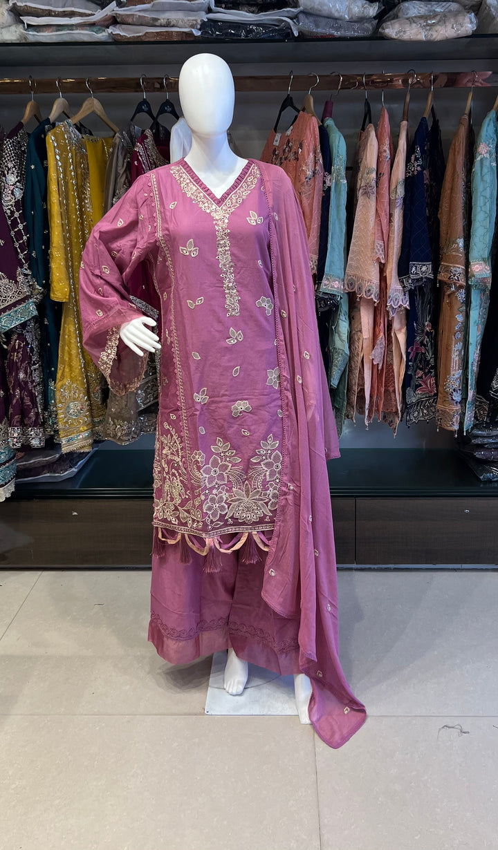 ZARQA PREMIUM OCCASION WEAR COTTON SUIT - NIKF04