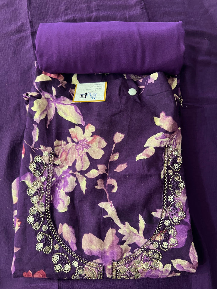 KUSHI DESIGNER UNSTITCHED DRESS MATERIAL-IKNF13