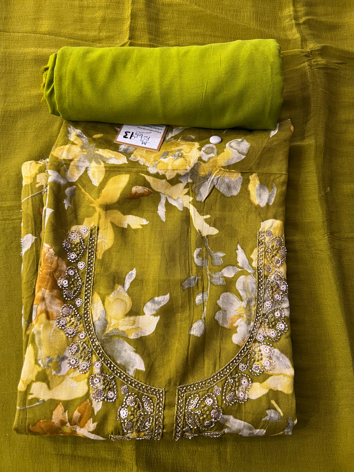 KUSHI DESIGNER UNSTITCHED DRESS MATERIAL-IKNF13