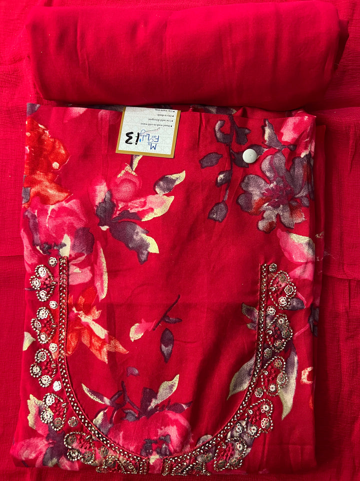 KUSHI DESIGNER UNSTITCHED DRESS MATERIAL-IKNF13
