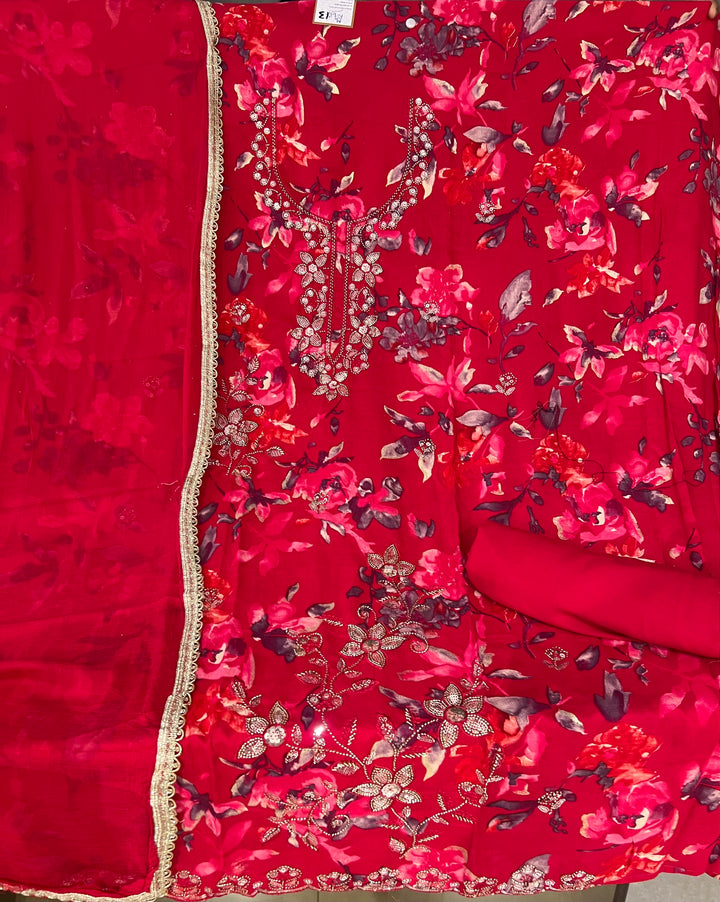 KUSHI DESIGNER UNSTITCHED DRESS MATERIAL-IKNF13