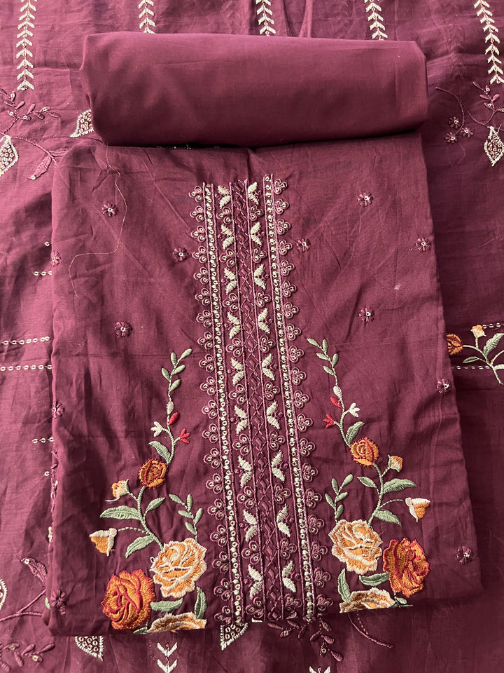 KUSHI DESIGNER UNSTITCHED DRESS MATERIAL-IKUE01