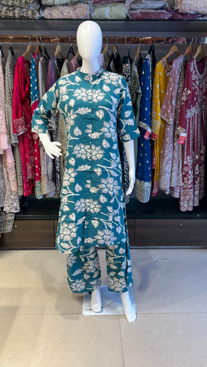 RAYON PRINTED COORD SET - IKAG01