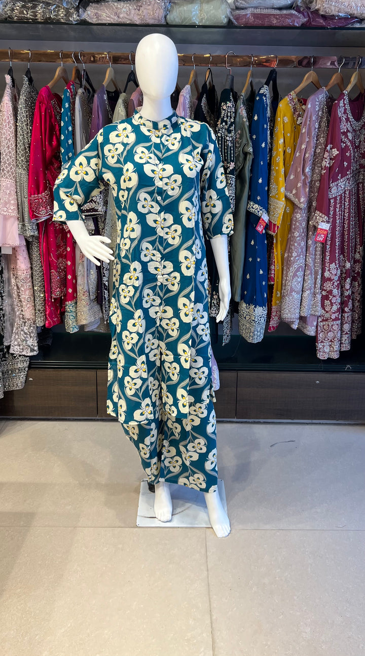 RAYON PRINTED COORD SET - IKAG01