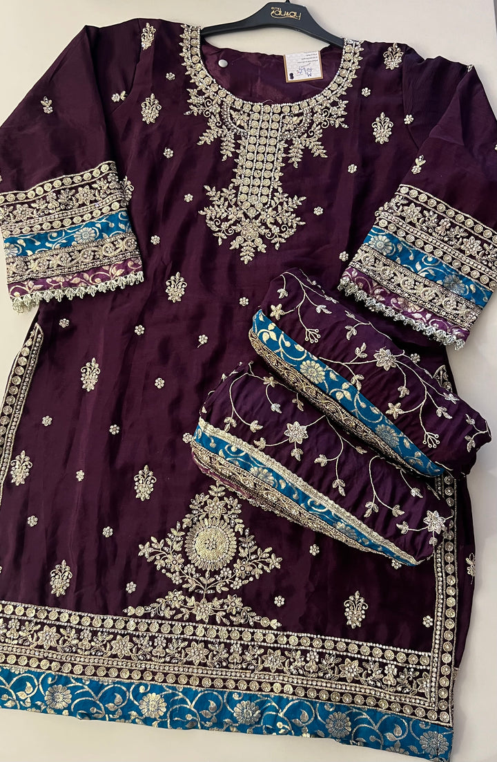 ZARI WORK DESIGNER SUIT - MZEJ08