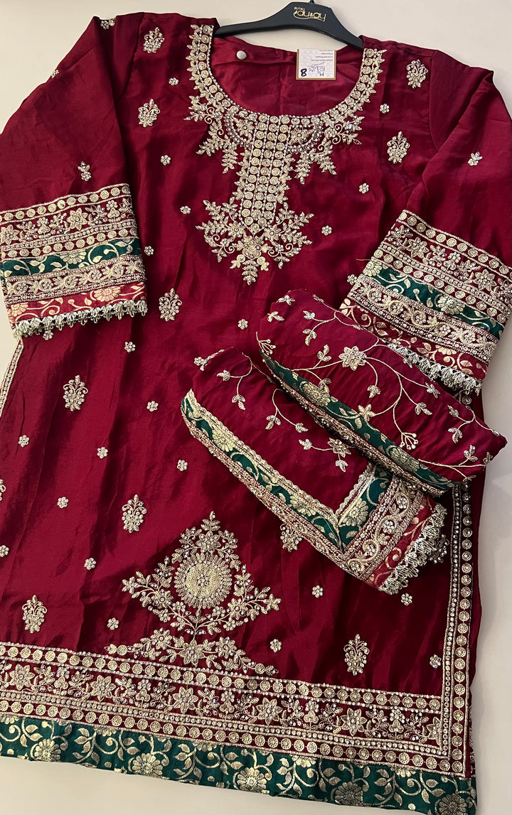 ZARI WORK DESIGNER SUIT - MZEJ08