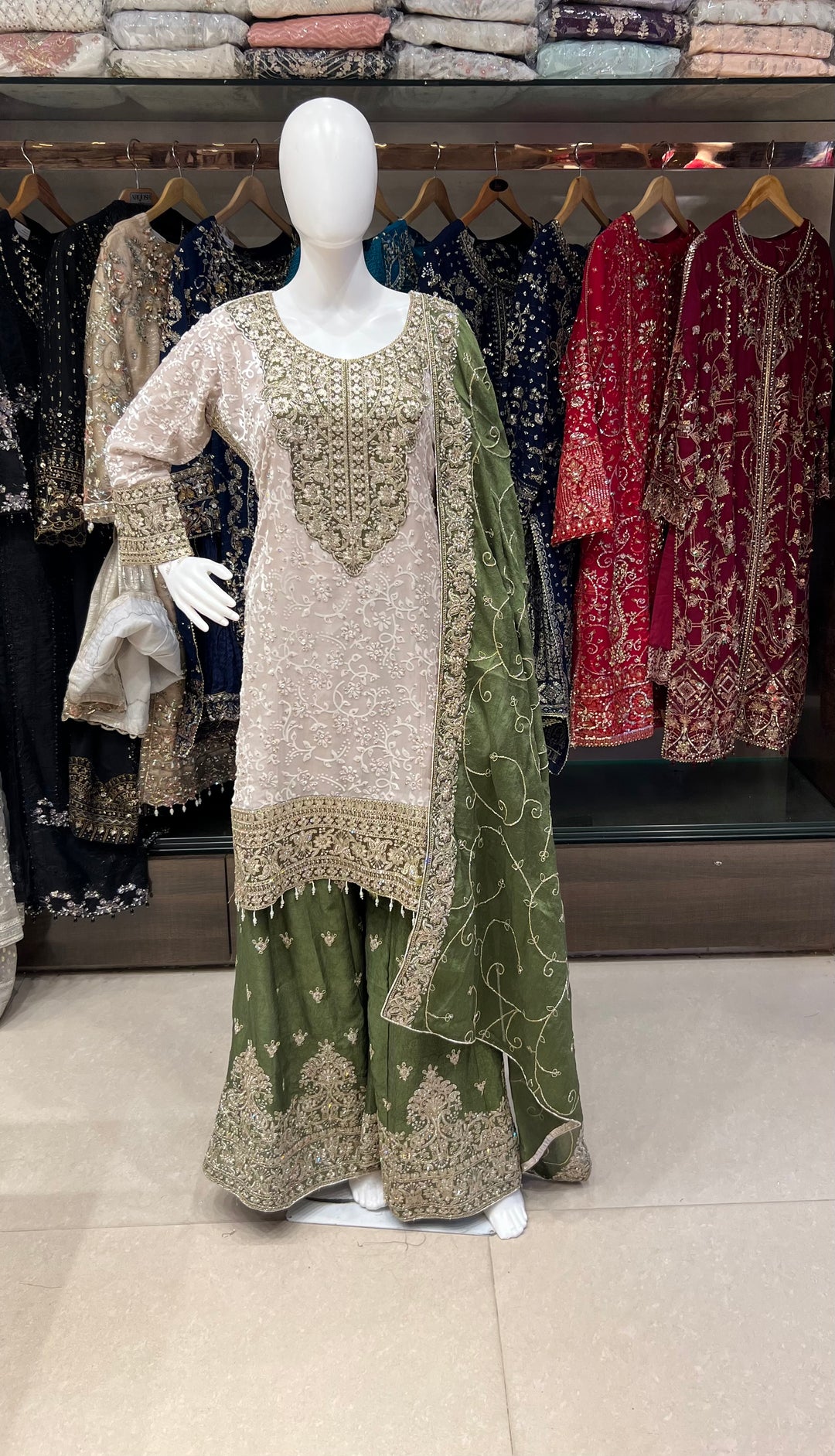 STONE WORK DESIGNER SUIT - MZEJ06