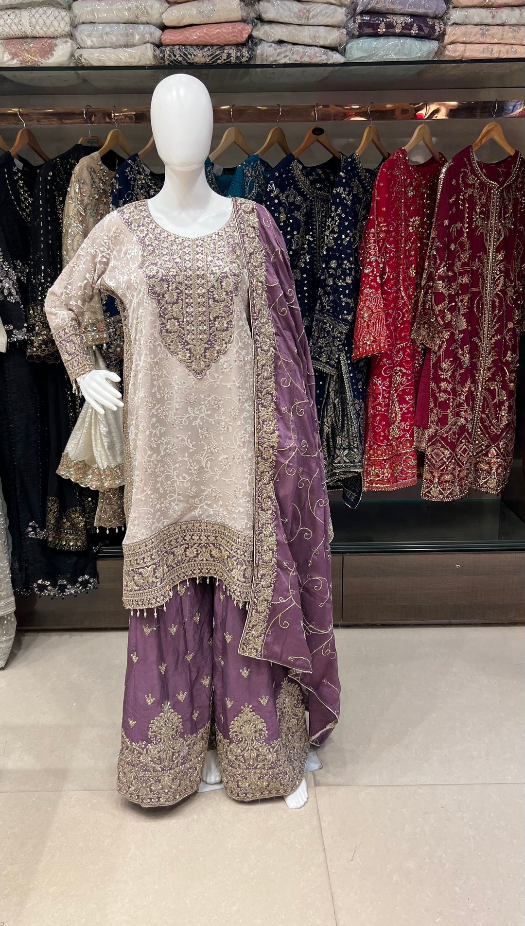 STONE WORK DESIGNER SUIT - MZEJ06