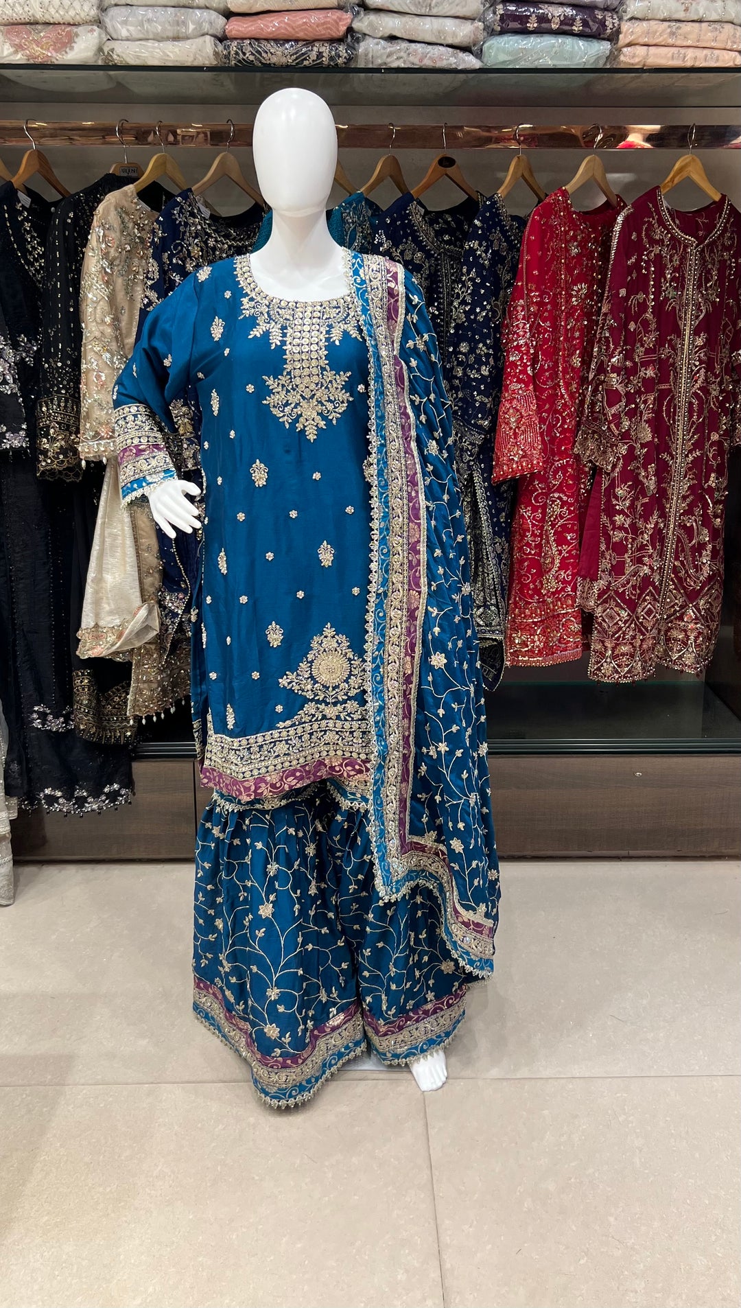 ZARI WORK DESIGNER SUIT - MZEJ08