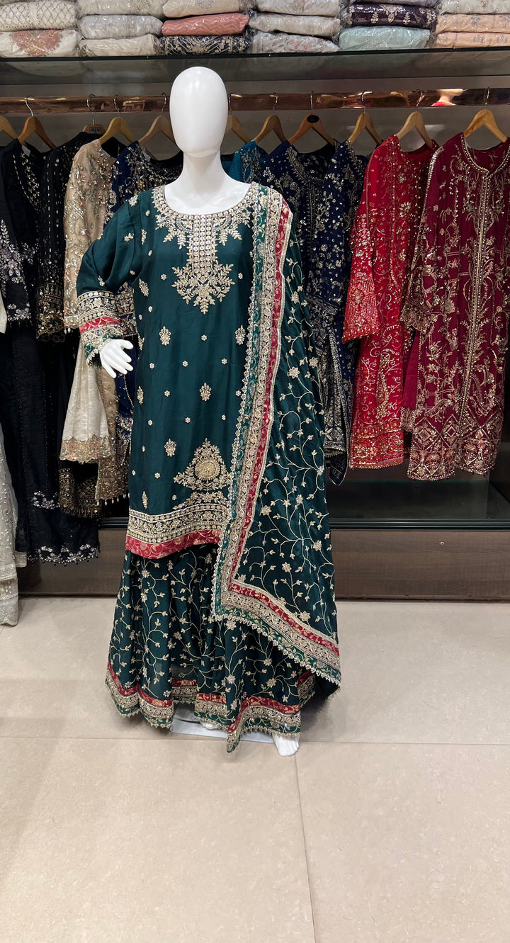 ZARI WORK DESIGNER SUIT - MZEJ08