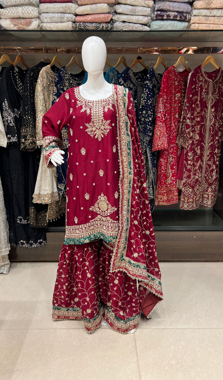 ZARI WORK DESIGNER SUIT - MZEJ08
