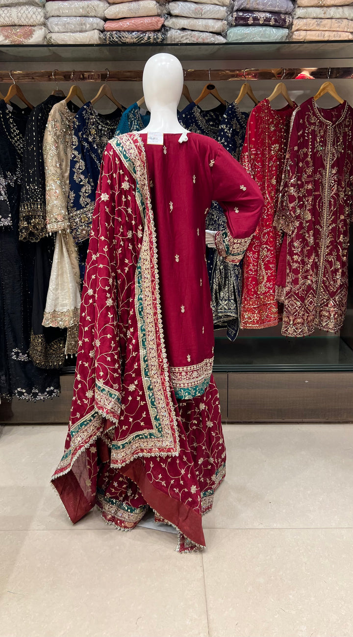 ZARI WORK DESIGNER SUIT - MZEJ08