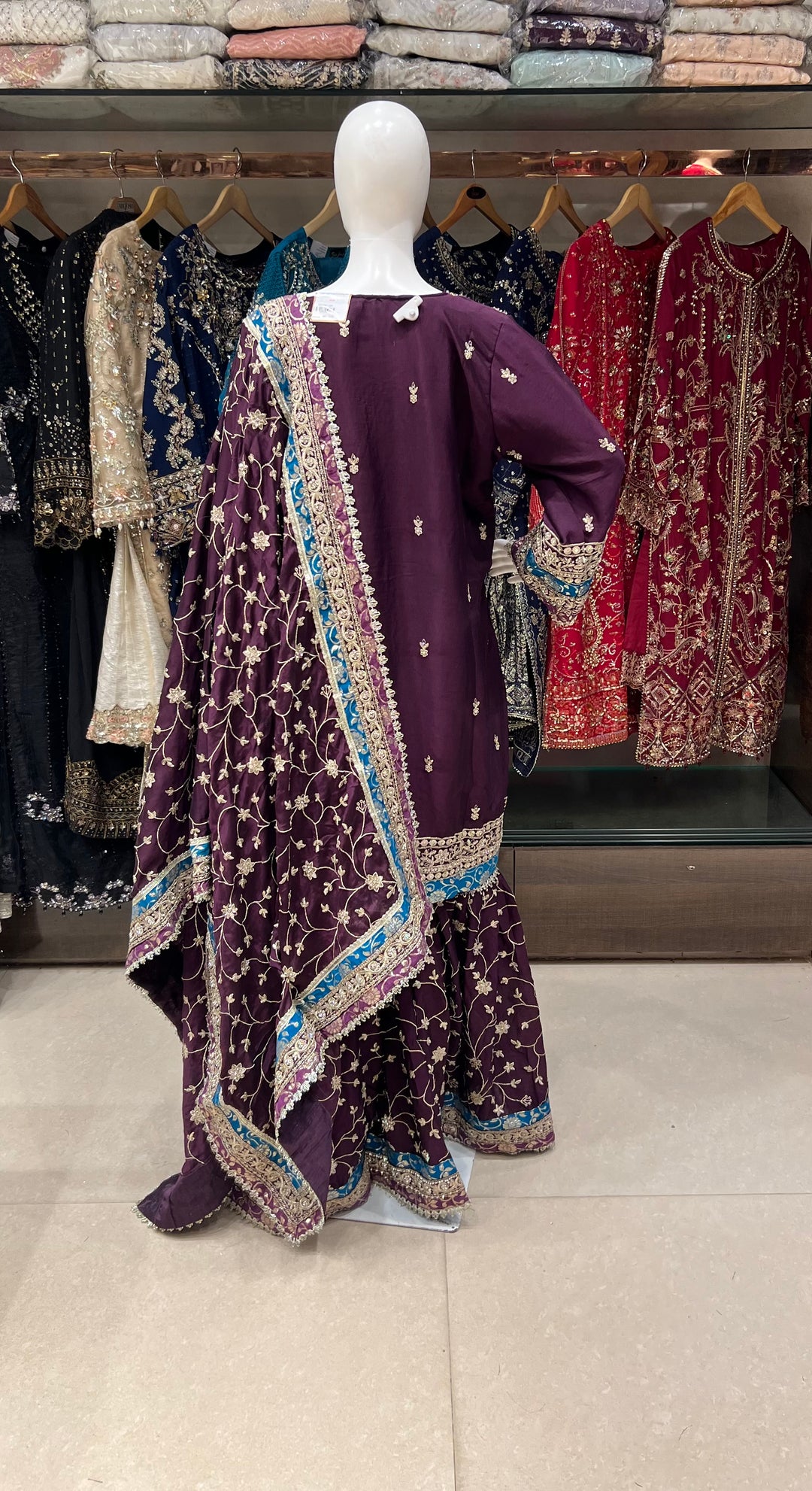 ZARI WORK DESIGNER SUIT - MZEJ08