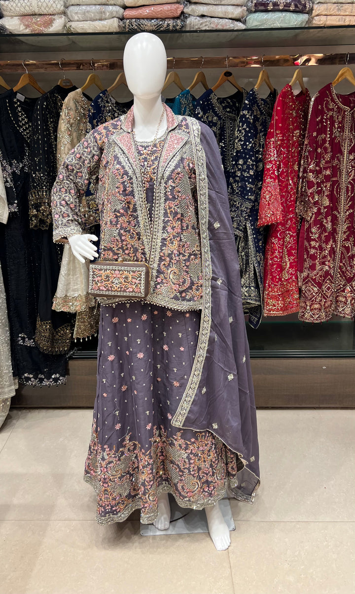 ZARI WORK DESIGNER SUIT - MZEJ11