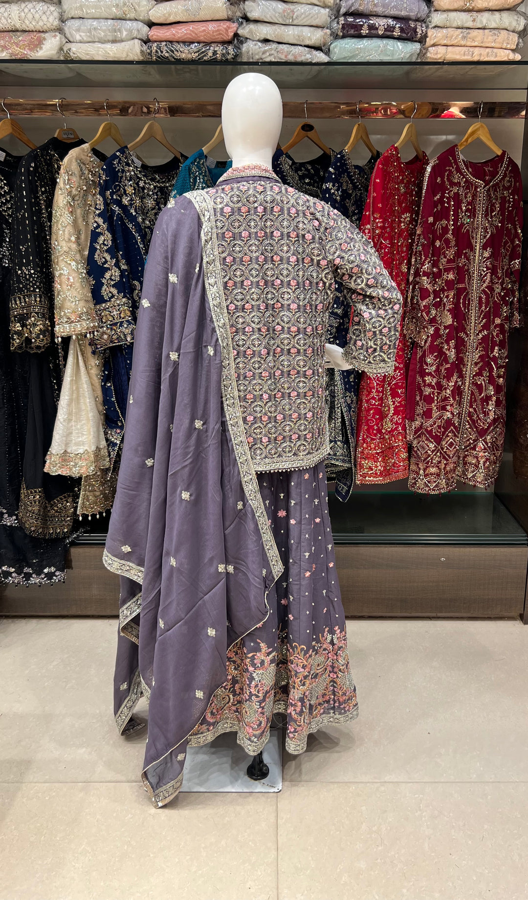 ZARI WORK DESIGNER SUIT - MZEJ11