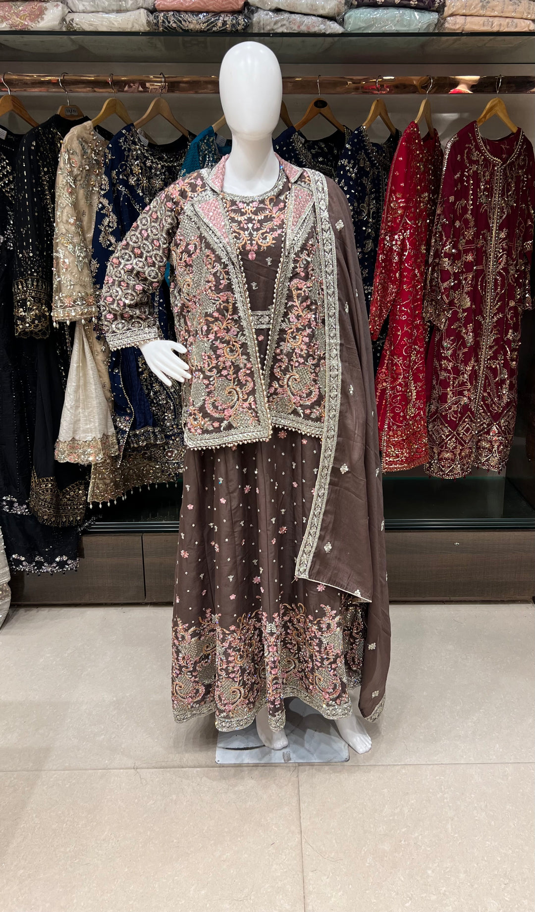 ZARI WORK DESIGNER SUIT - MZEJ11