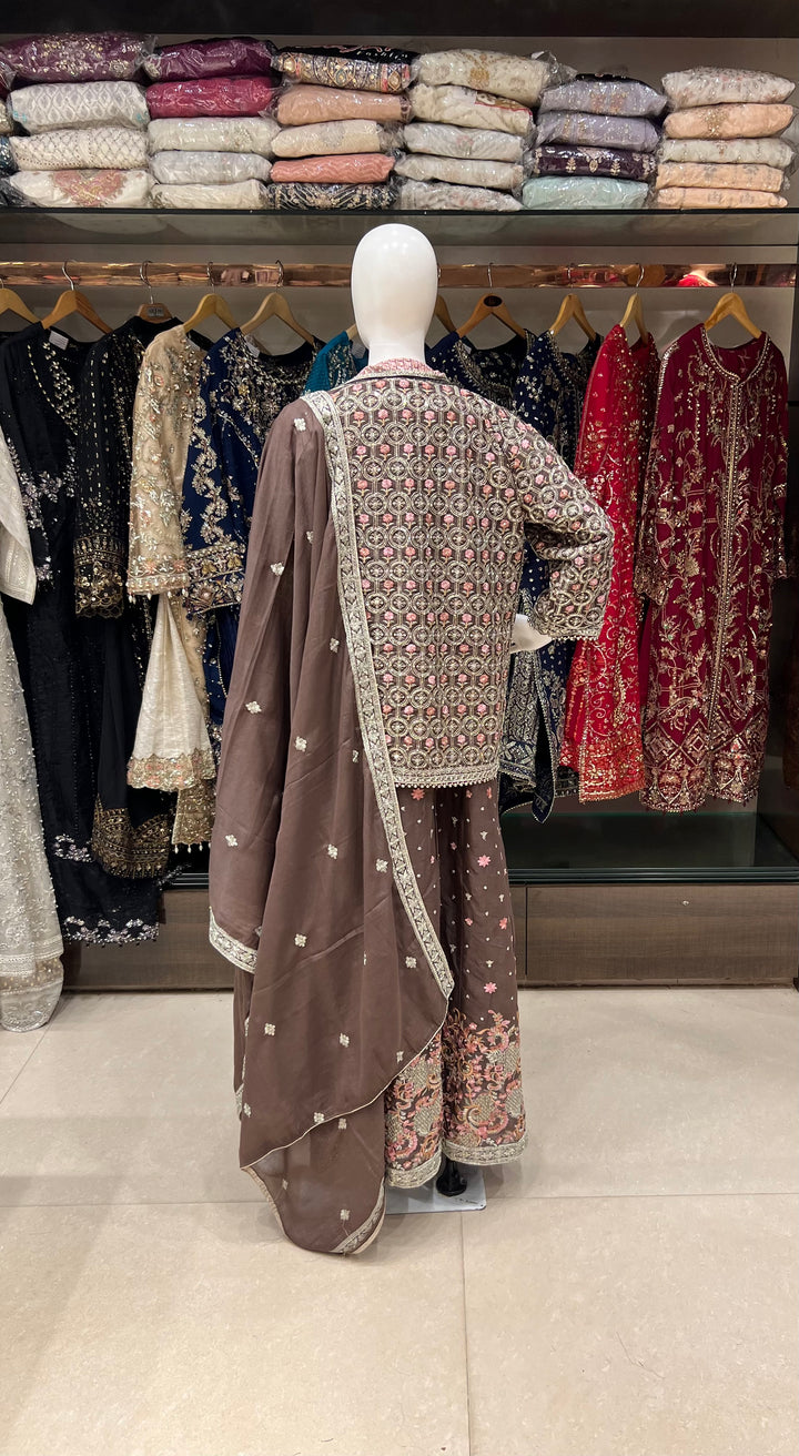 ZARI WORK DESIGNER SUIT - MZEJ11