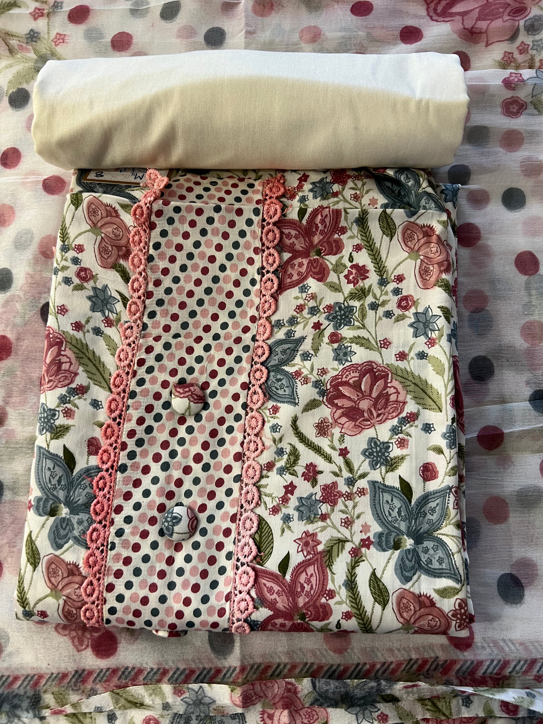 DESIGNER UNSTITCHED DRESS COTTON MATERIAL - IKZP08