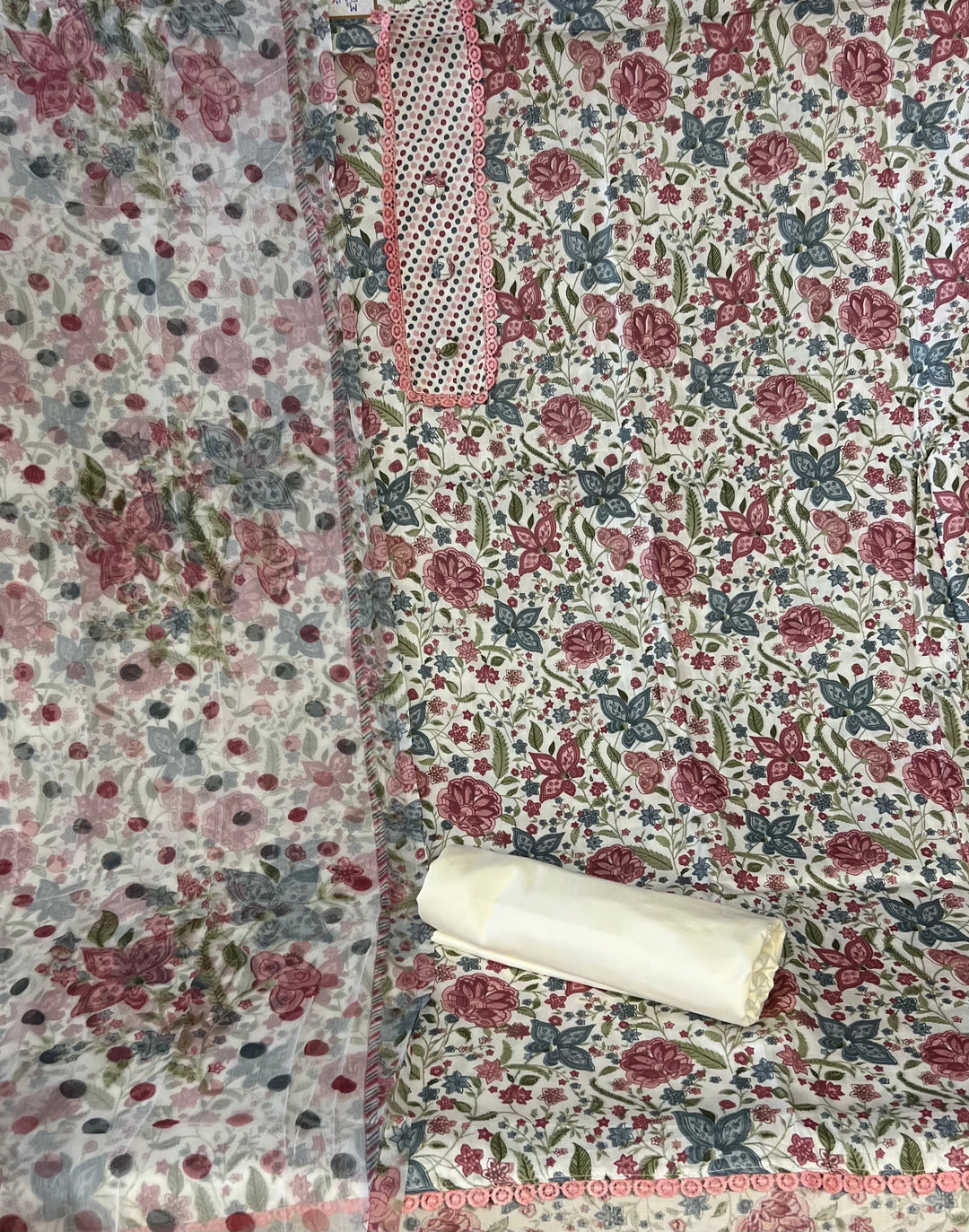 DESIGNER UNSTITCHED DRESS COTTON MATERIAL - IKZP08