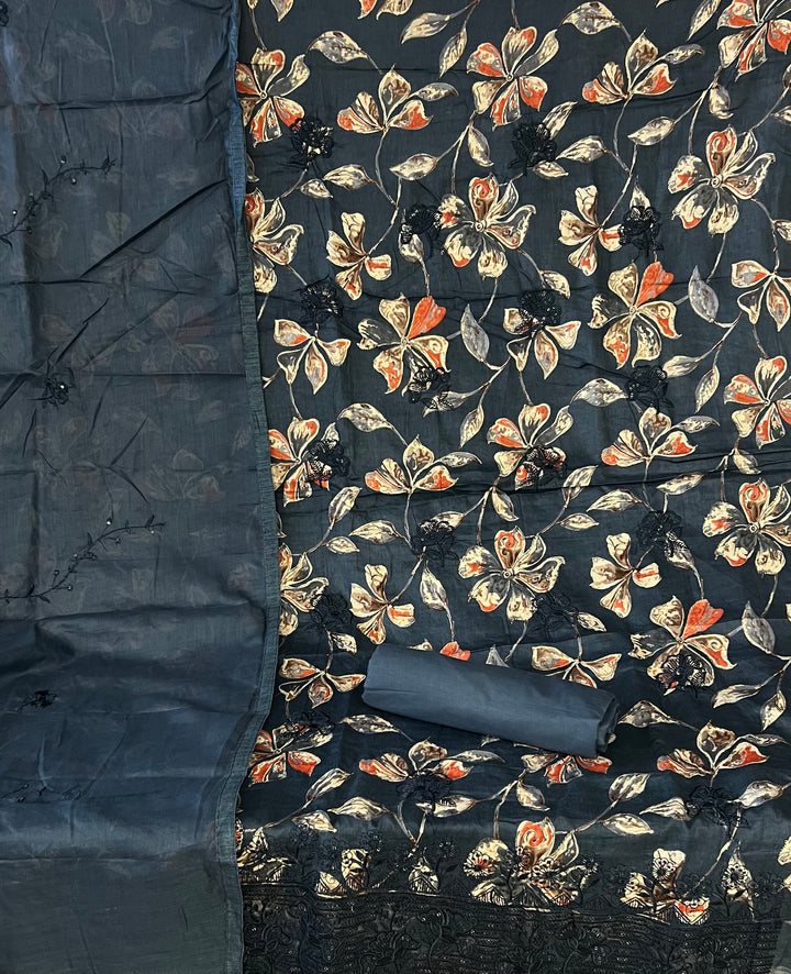 DESIGNER UNSTITCHED DRESS COTTON MATERIAL - IKZP03