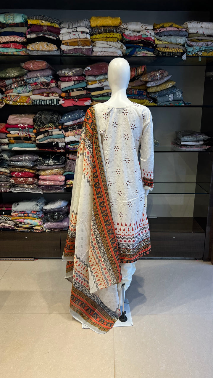 NEW DESIGNER SUIT - BIN SAEED KD068/ WHITE