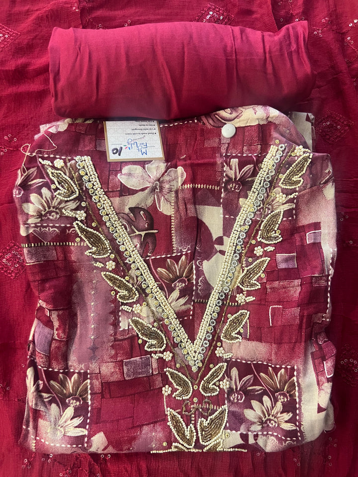 KUSHI DESIGNER UNSTITCHED DRESS MATERIAL-IKLB10