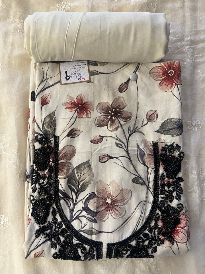 KUSHI DESIGNER UNSTITCHED DRESS MATERIAL-IKNF09