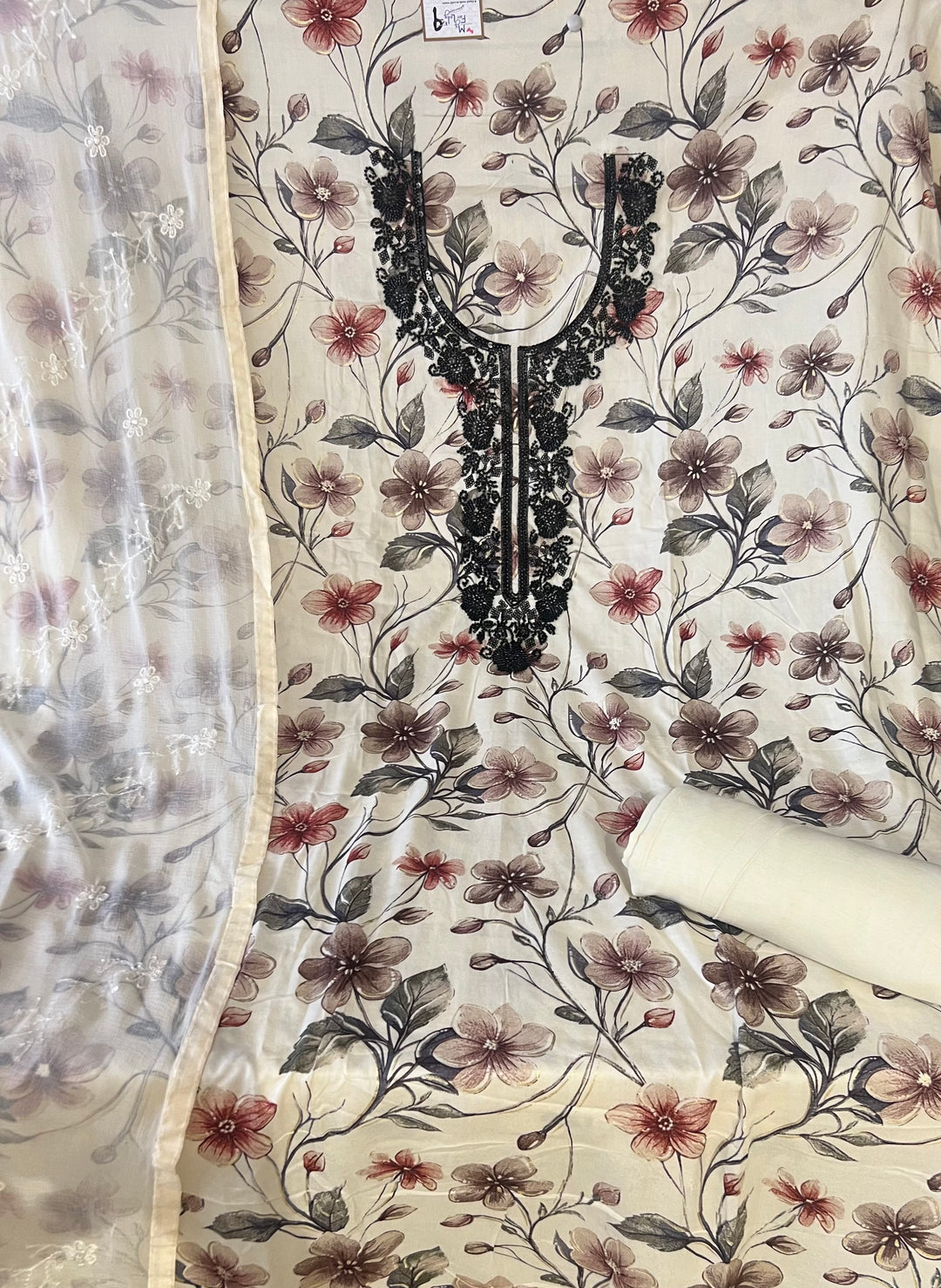 KUSHI DESIGNER UNSTITCHED DRESS MATERIAL-IKNF09