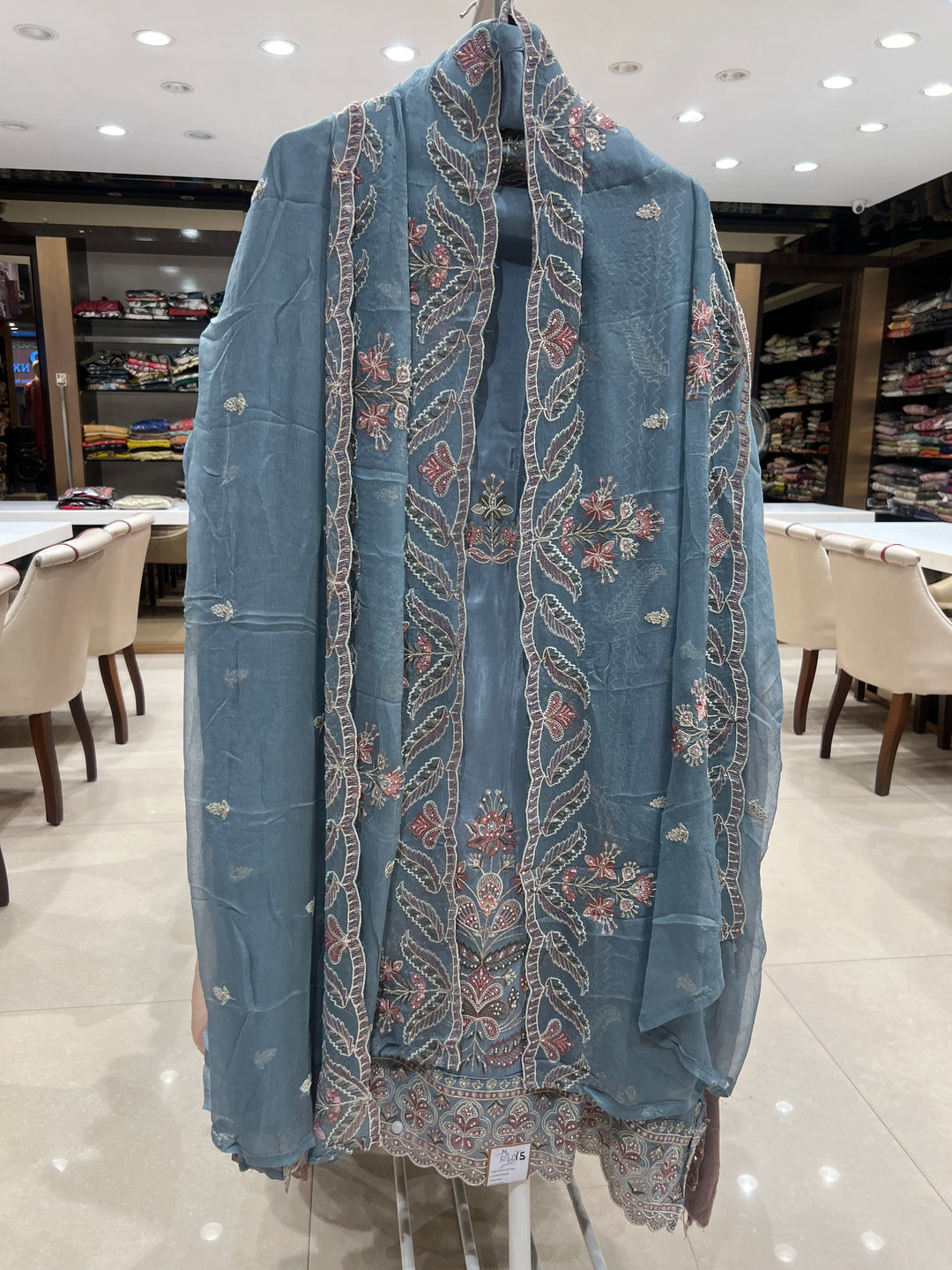 DESIGNER UNSTITCHED DRESS MATERIAL-MAM15