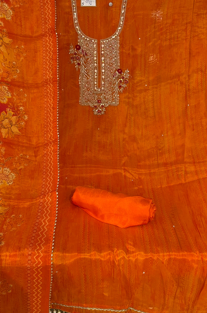 UNSTITCHED ZARDOZI HANDWORK DRESS MATERIAL - IKFP05