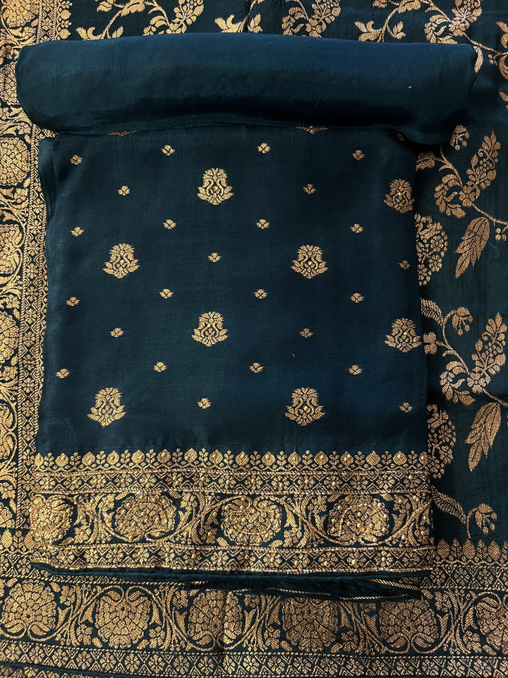 UNSTITCHED BANARAS CUT DANA DRESS MATERIAL - IKFT03
