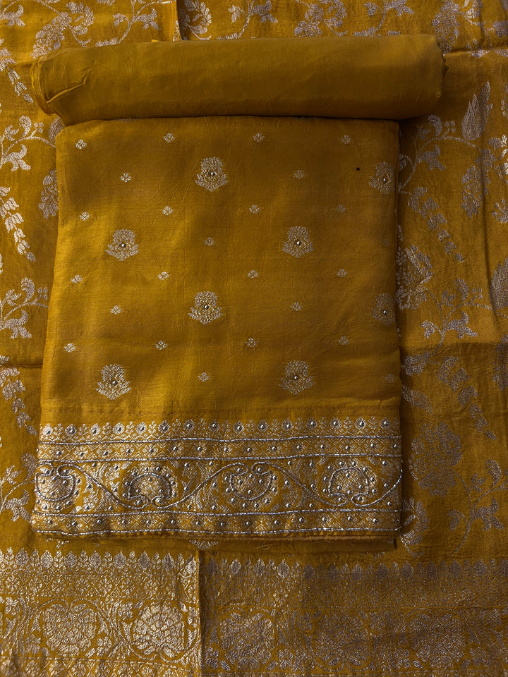 UNSTITCHED BANARAS CUT DANA DRESS MATERIAL - IKFT03