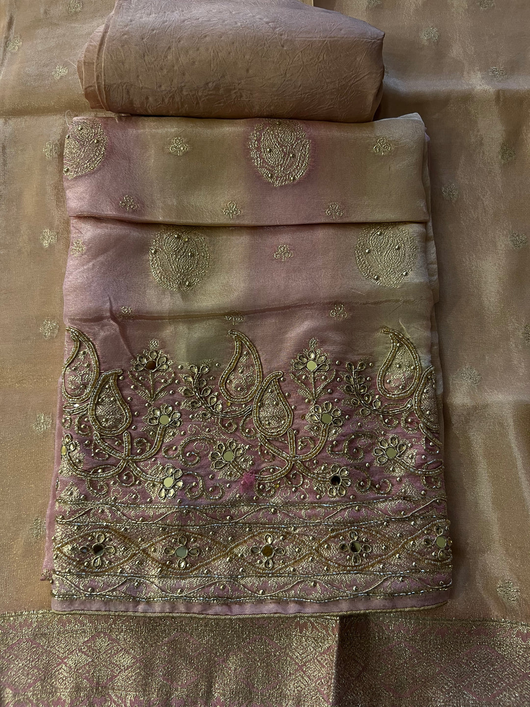 UNSTITCHED BANARAS CUT DANA DRESS MATERIAL - IKFP04