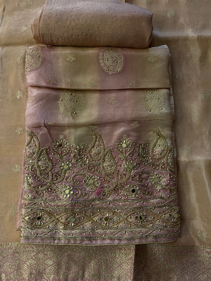 UNSTITCHED BANARAS CUT DANA DRESS MATERIAL - IKFP04