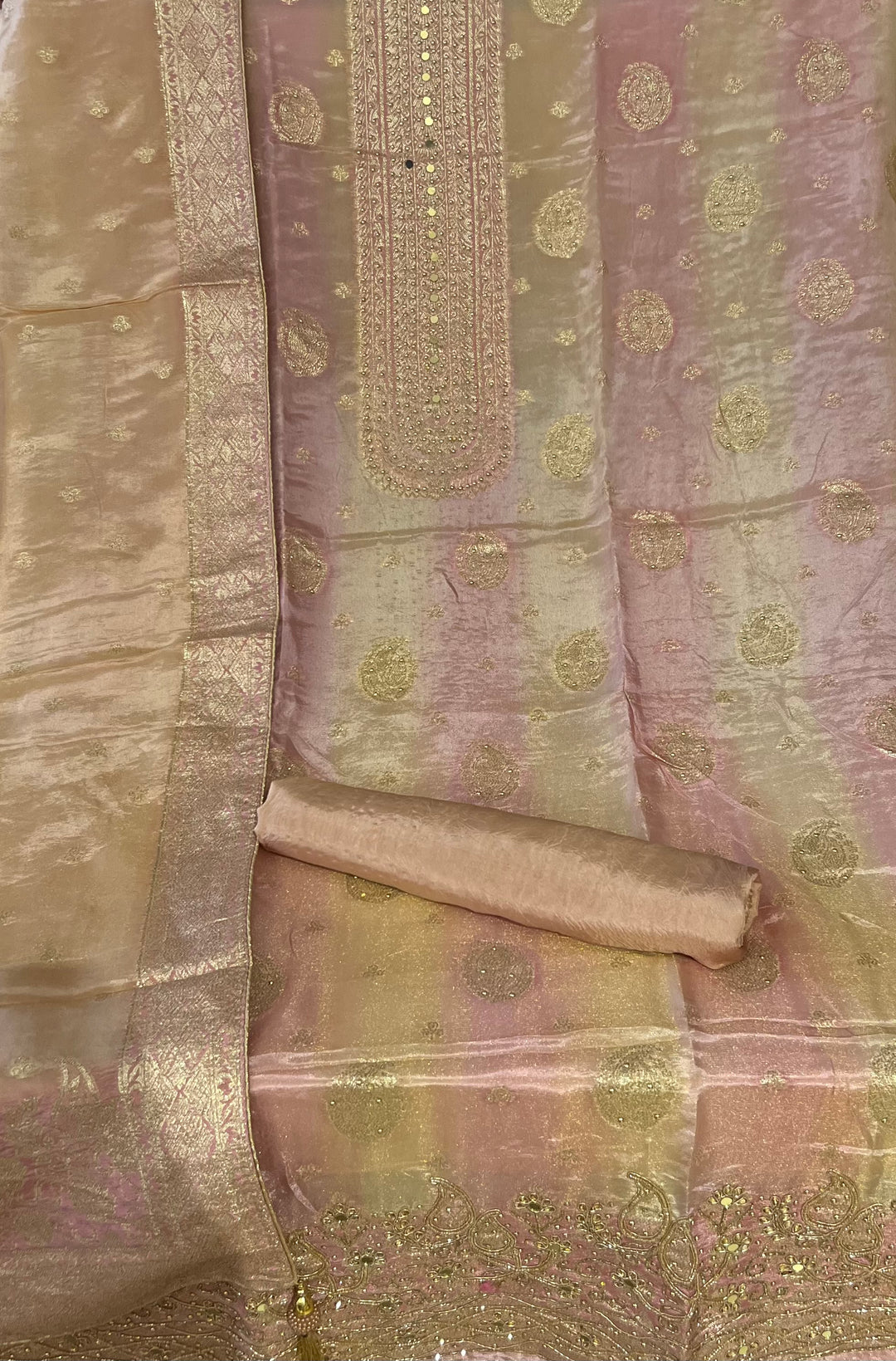 UNSTITCHED BANARAS CUT DANA DRESS MATERIAL - IKFP04