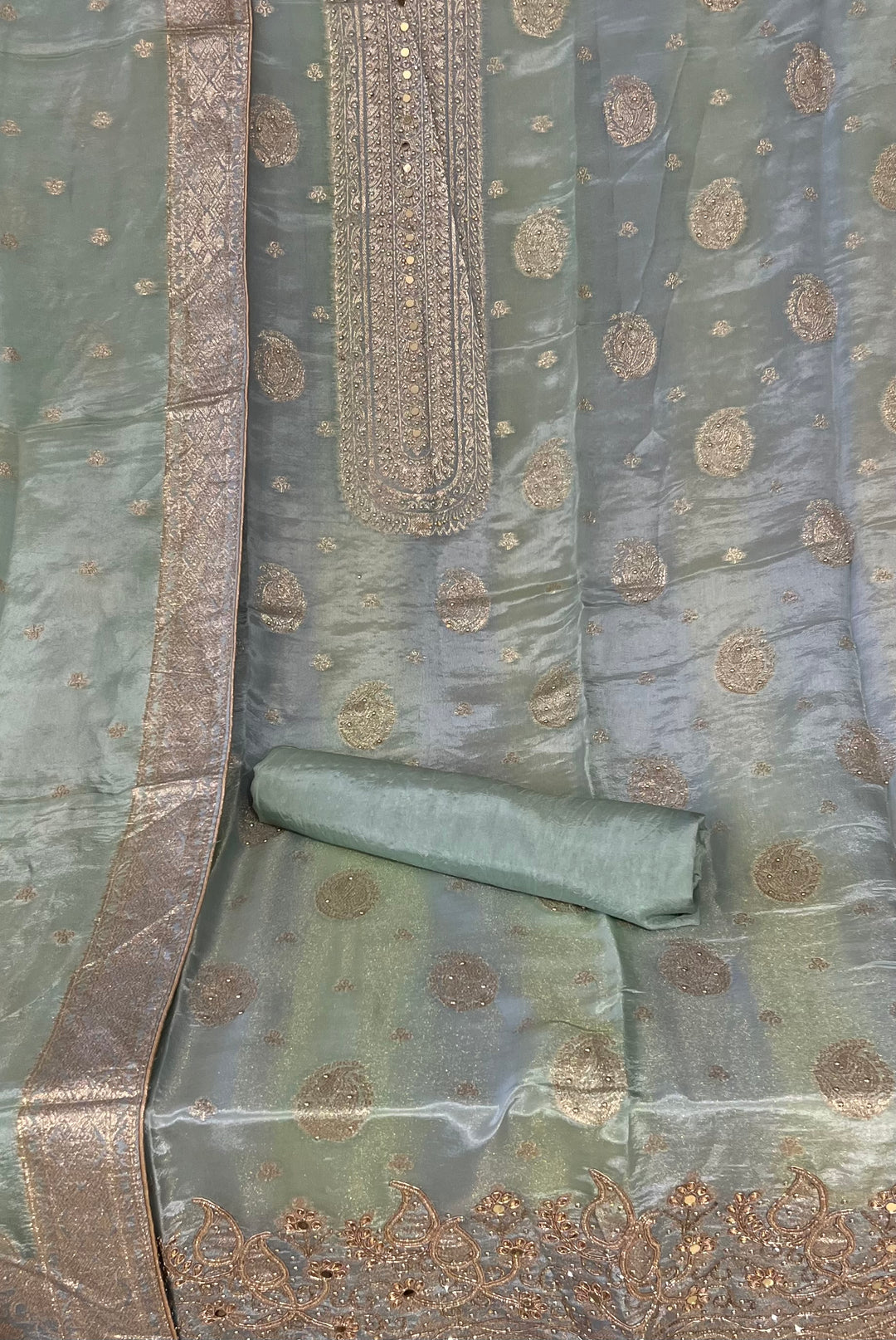 UNSTITCHED BANARAS CUT DANA DRESS MATERIAL - IKFP04