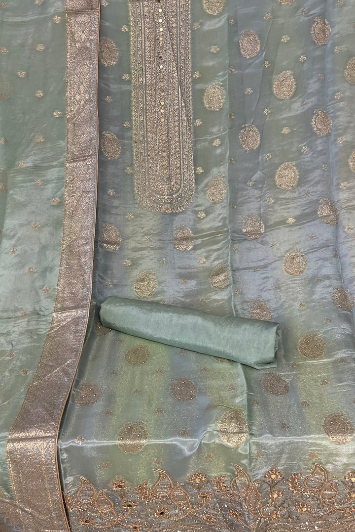 UNSTITCHED BANARAS CUT DANA DRESS MATERIAL - IKFP04