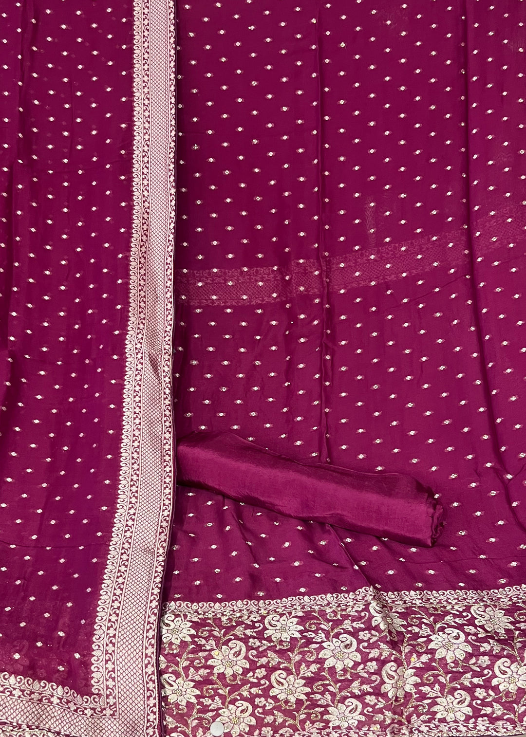 UNSTITCHED BANARAS CUT DANA DRESS MATERIAL - IKFT01