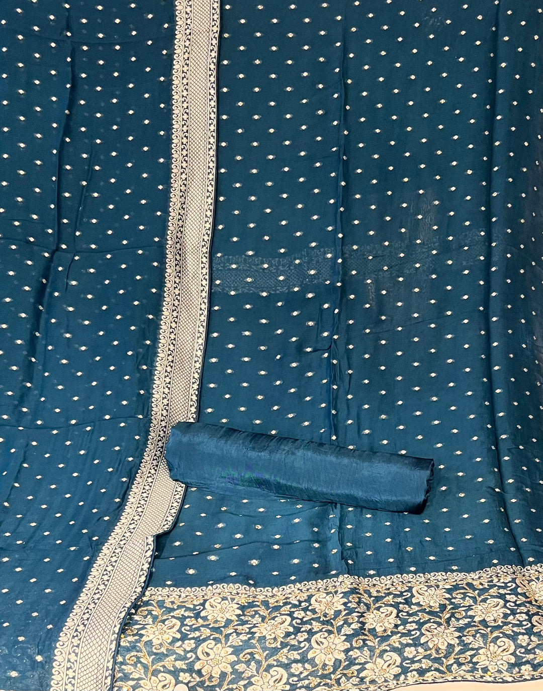 UNSTITCHED BANARAS CUT DANA DRESS MATERIAL - IKFT01
