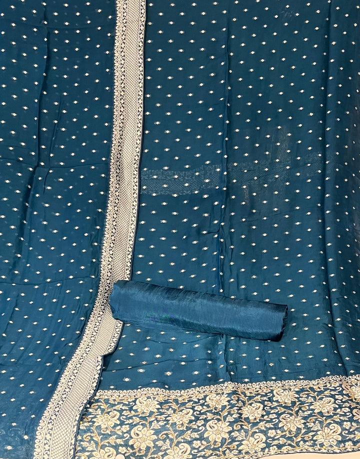 UNSTITCHED BANARAS CUT DANA DRESS MATERIAL - IKFT01