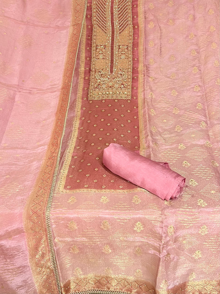 UNSTITCHED ZARDOZI HANDWORK DRESS MATERIAL - IKFP03