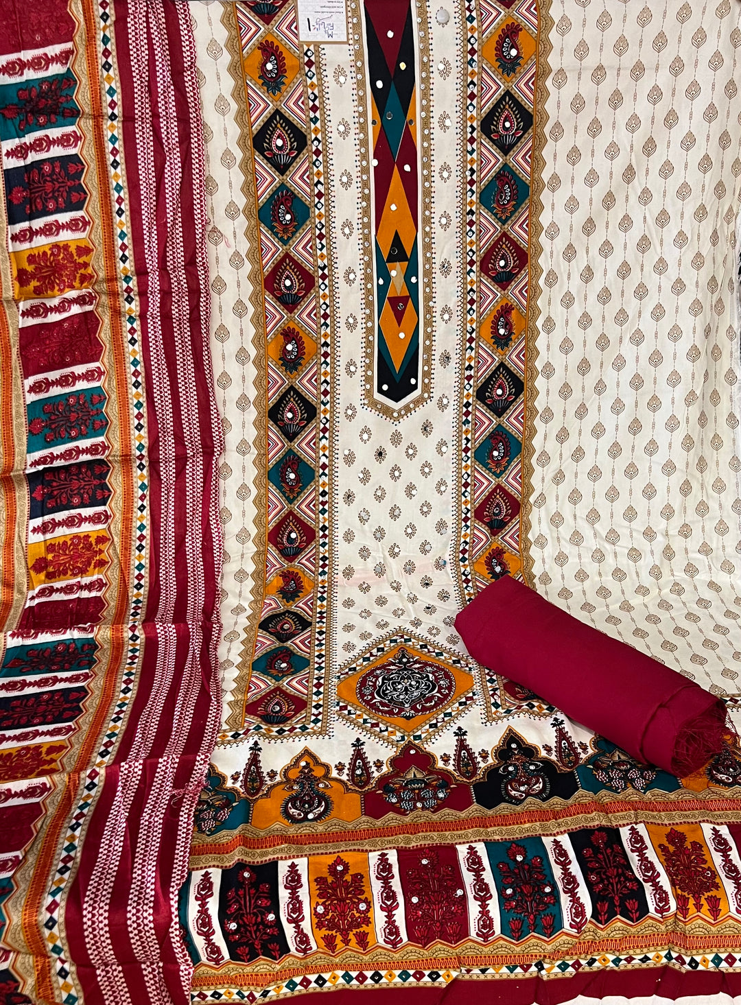 KASHMIRI DESIGNER UNSTITCHED DRESS MATERIAL-IKDD01