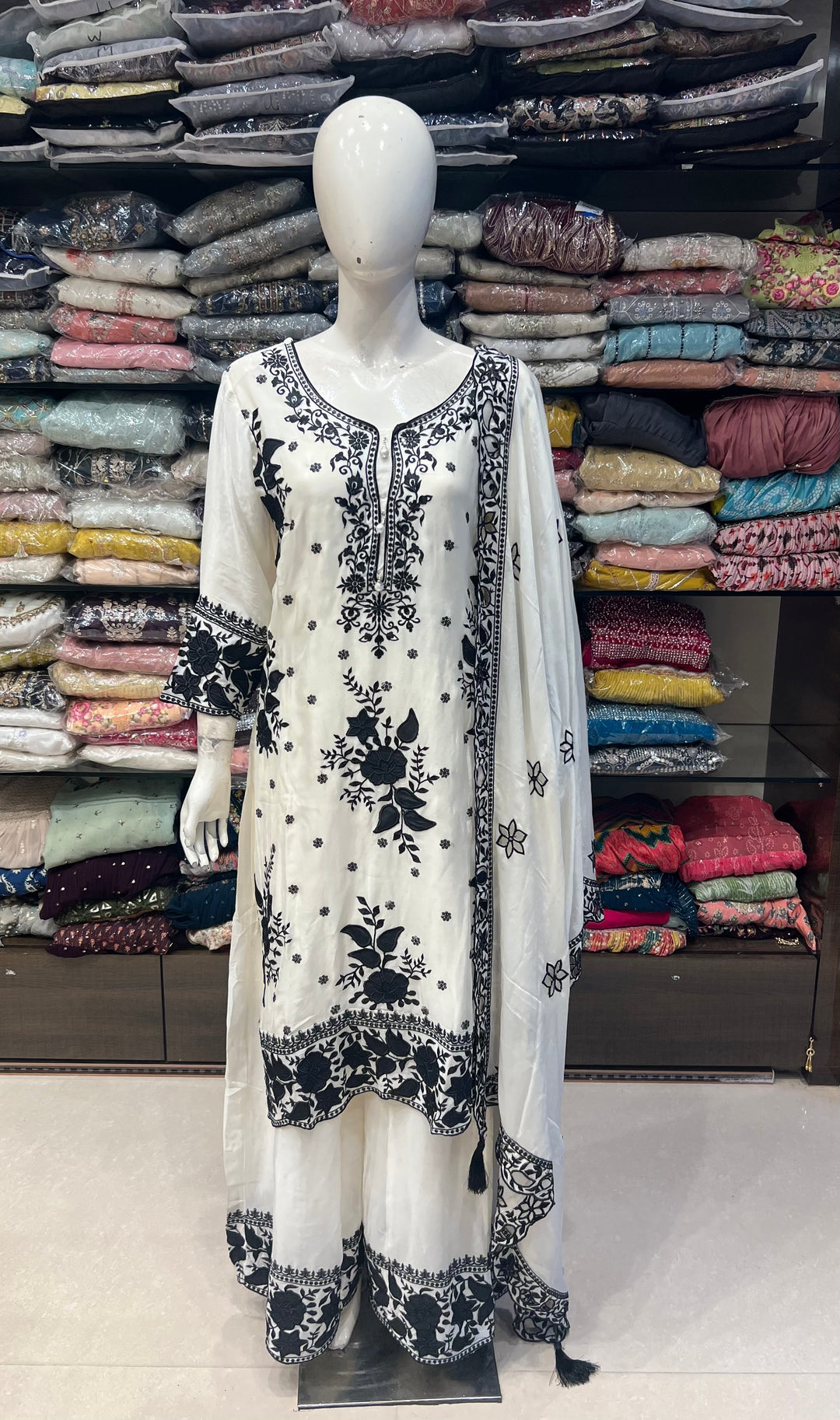 PREMIUM PAKISTANI CHINNON SILK DESIGNER SUIT-IKRR02/3