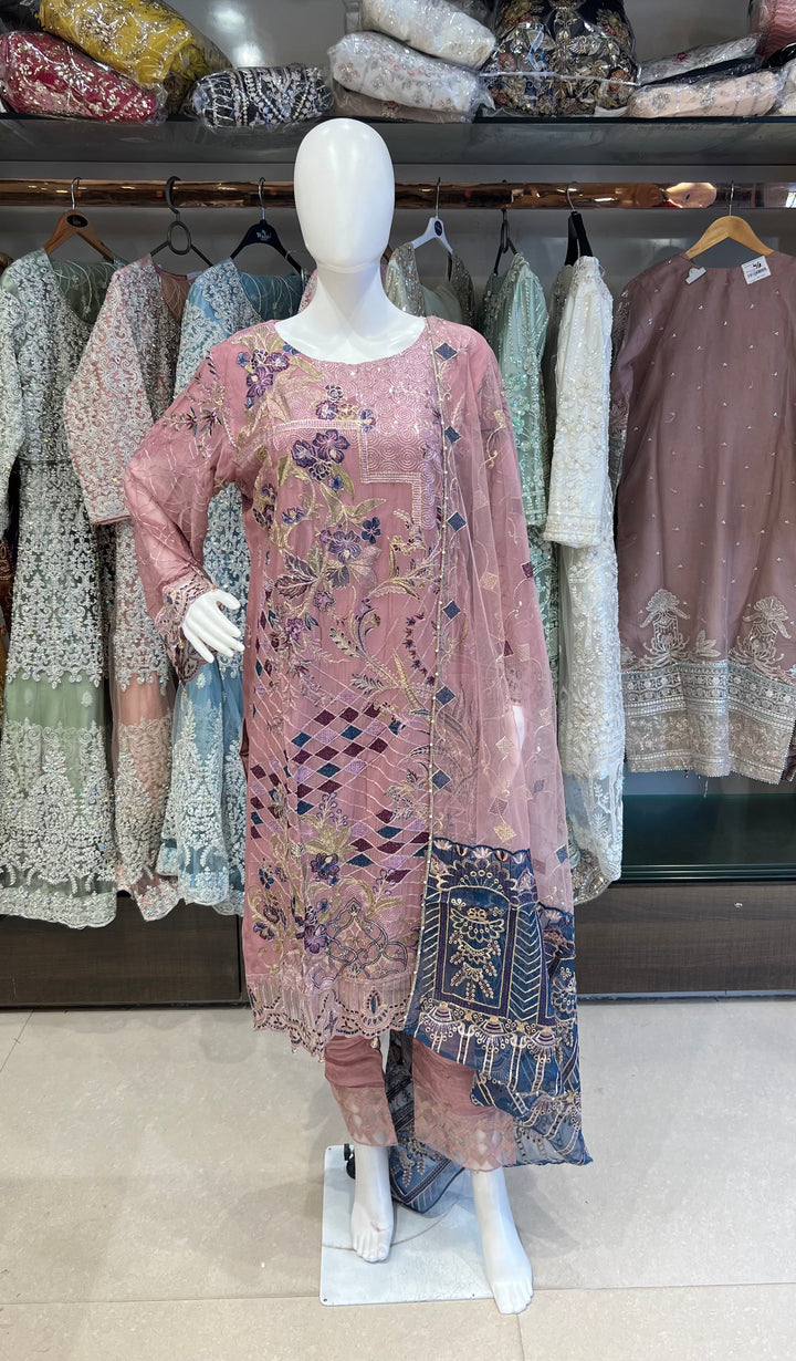 RAMSHA DESIGNER THREAD WORK CHIFFON SUITS - SHA01