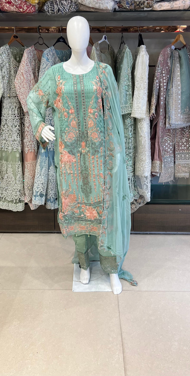 RAMSHA DESIGNER THREAD WORK CHIFFON SUITS - SHA01