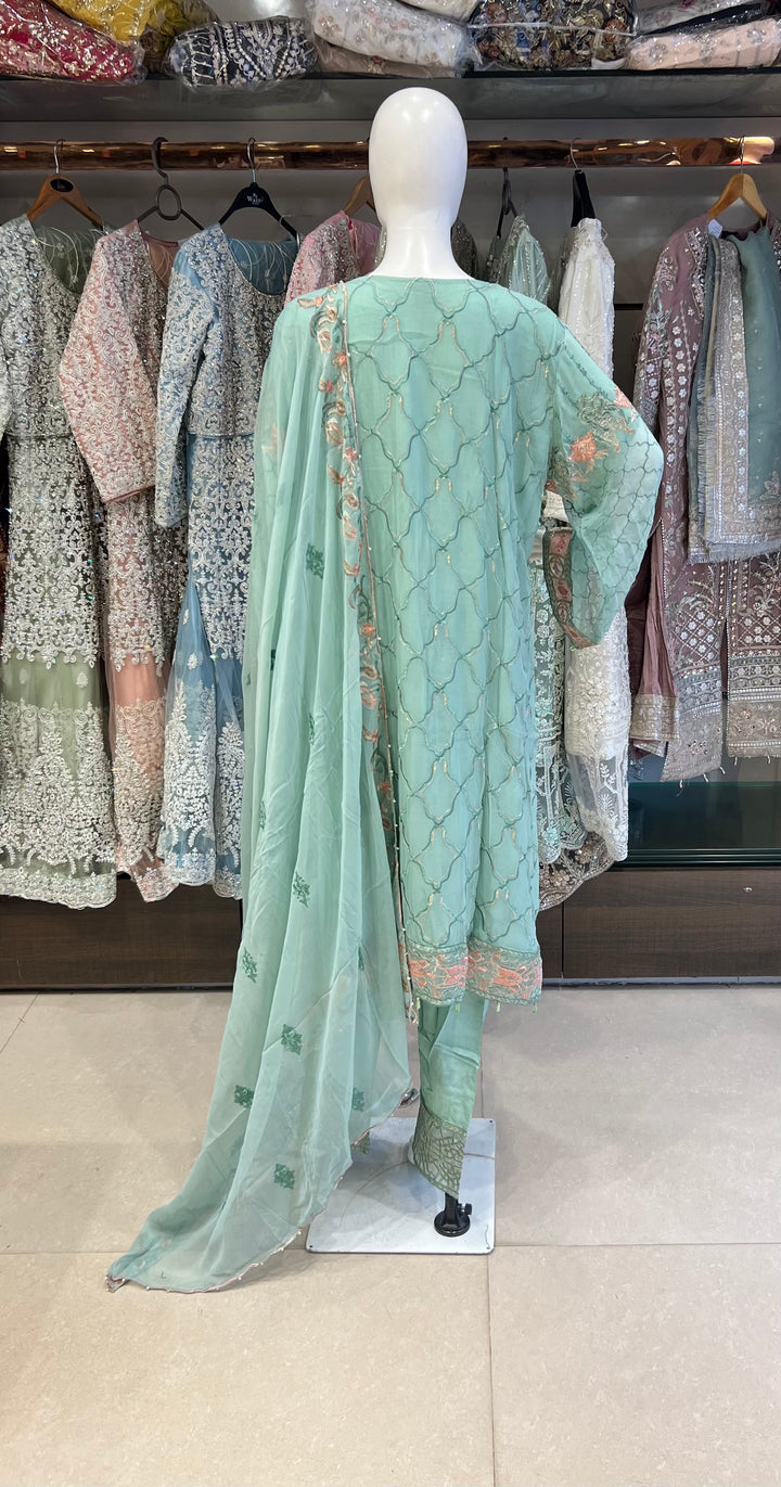 RAMSHA DESIGNER THREAD WORK CHIFFON SUITS - SHA01