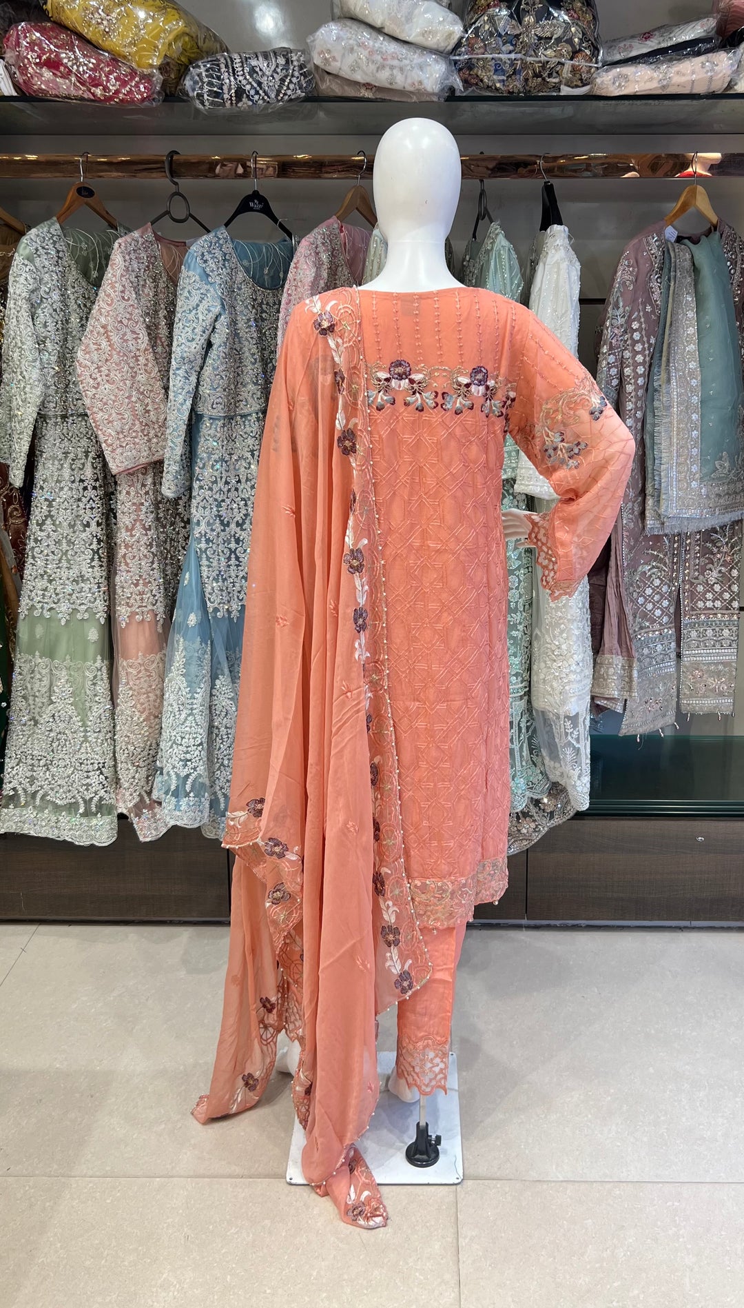 RAMSHA DESIGNER THREAD WORK CHIFFON SUITS - SHA01